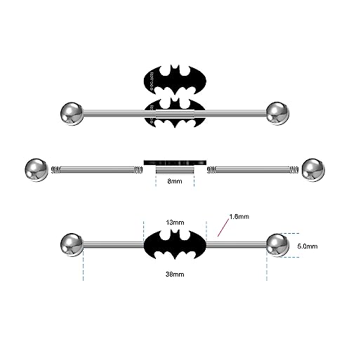 DC Comics Batman Stainless Steel Industrial Barbell, Officially Licensed