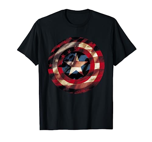 Captain America Graphic Flag Fill Shield T-Shirt