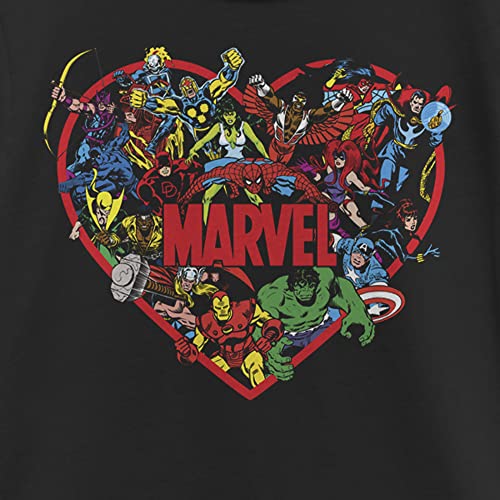 Marvel Girl's Hero Heart T-Shirt in Black, Size Medium