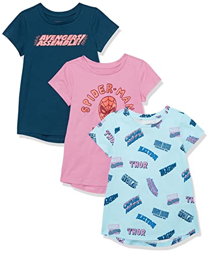 Marvel Heroes Toddler Girls' Short-Sleeve Tunic T-Shirts, 3-pack