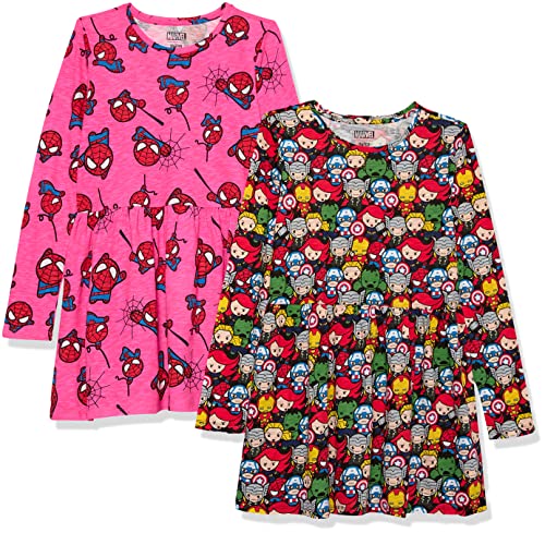 Disney/Marvel/Star Wars/Frozen Girls' Long-Sleeve Dresses, Pack of 2