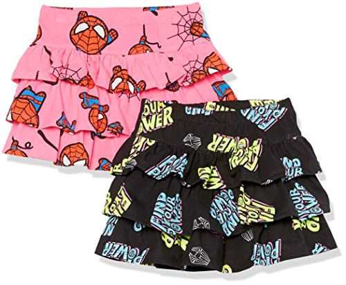 Toddler Girls' Superhero Knit Ruffle Skirts Pack, 4T