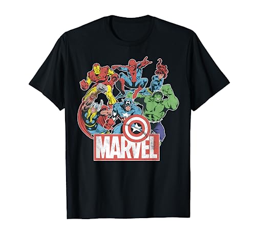 Avengers Team Retro Comic Graphic T-Shirt