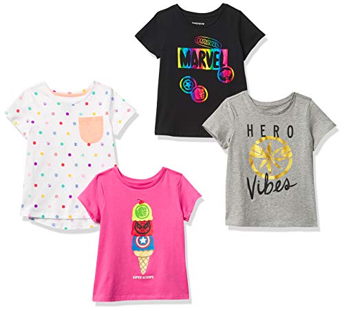 Disney, Marvel, Star Wars, Frozen Girls' T-Shirts, Superhero Print