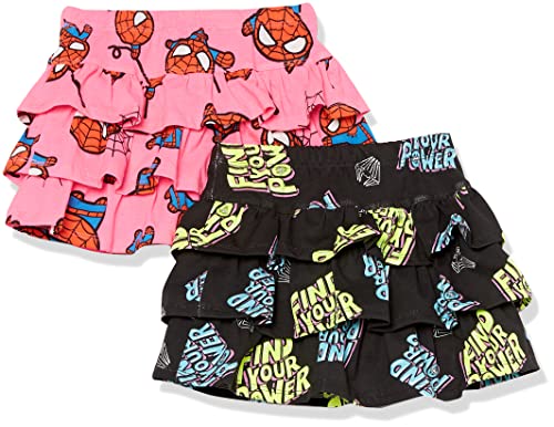 Toddler Girls' Superhero Knit Ruffle Skirts Pack, 4T