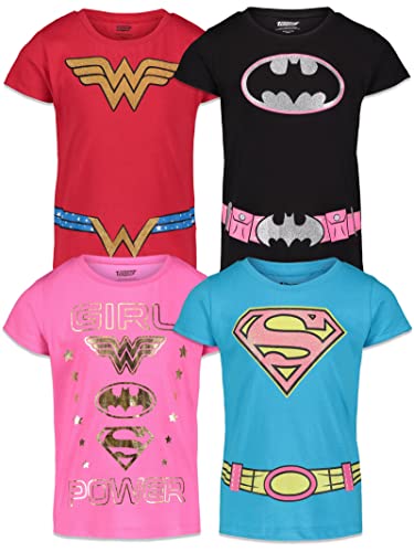 DC Justice League Toddler Girls 4 Pack T-Shirts