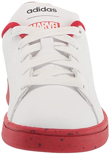 adidas Kids Advantage Tennis Shoe, White/White/Better Scarlet (Spider-Man), 9 US Unisex Toddler