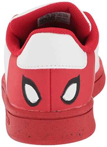 adidas Kids Advantage Tennis Shoe, White/White/Better Scarlet (Spider-Man), 9 US Unisex Toddler