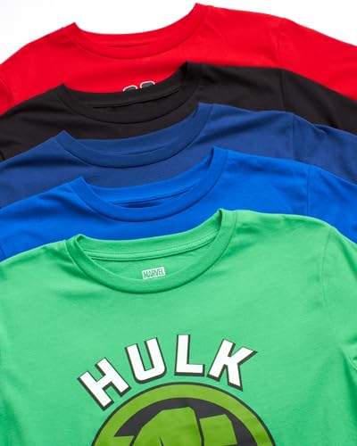 5 Pack Marvel Avengers Boys' Superhero T-Shirts Size 8