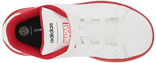 adidas Kids Advantage Tennis Shoe, White/White/Better Scarlet (Spider-Man), 9 US Unisex Toddler