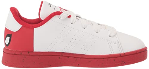 adidas Kids Advantage Tennis Shoe, White/White/Better Scarlet (Spider-Man), 9 US Unisex Toddler