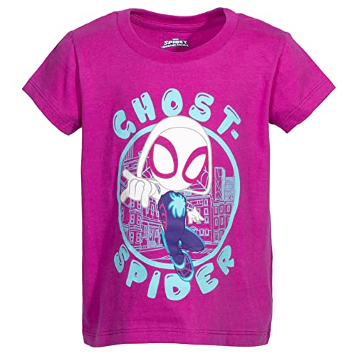 Spider-Man & Friends Girls 2-Pack Tees Grey/Purple Size 6