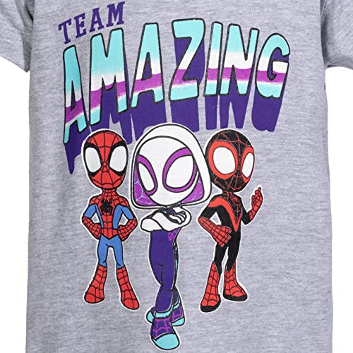 Spider-Man & Friends Girls 2-Pack Tees Grey/Purple Size 6