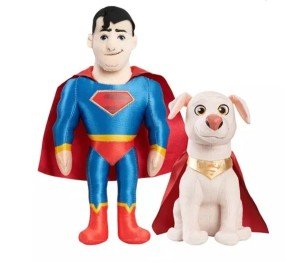 DC Super Pets SUPERMAN and KRYPTO Superdog Companion 2-Pack Plush 12-inch Stuffed Toys, Kids Toys for Ages 3 Up by Just Play