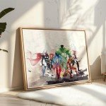 Master Superhero Watercolor Poster Print Art