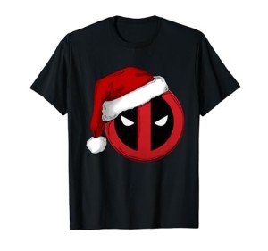 Marvel Deadpool Icon Santa Hat Christmas Graphic T-Shirt