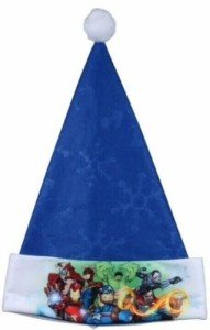 Marvel Superheroes Festive Felt Santa Hats with Embossed Designs