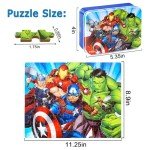LELEMON Avengers Puzzles for Kids Ages 4-8,Disney Puzzle 100 Piece Puzzles for Kids in a Metal Box, Educational Kids Puzzles Jigsaw Puzzles 100 Piece Puzzle Games Puzzle Toys for Girls and Boys