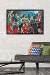 Trends International DC Comics - Justice League - Alex Ross - The Elite Wall Poster, 22.375" x 34", Black Framed Version