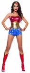 Starline Women's Lady Power Sexy Cosplay 4 Piece Costume Set, Red/Gold, Large