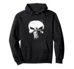 Marvel Punisher White Ink Splatter Skull Logo Hoodie