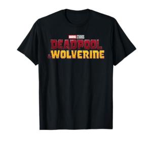 Marvel Deadpool & Wolverine Split Color Title Movie Poster T-Shirt