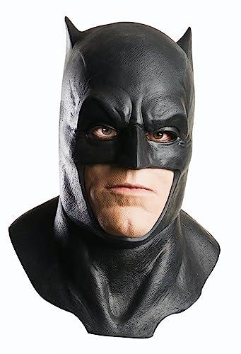 Rubies Adult Batman V Superman: Dawn of Justice Batman Foam Latex Mask With Cowl Costume Accessory, Black, One Size US