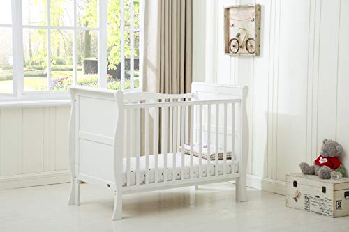 Solid Wooden Cot Bed Savannah Sleigh Toddler Bed