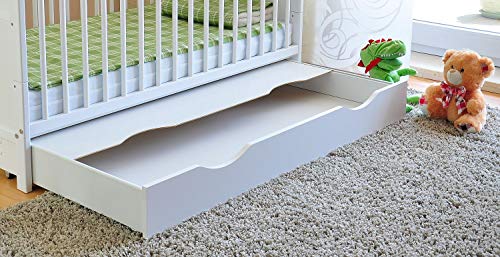 White Wood Baby Cot Bed Converts to Junior Bed