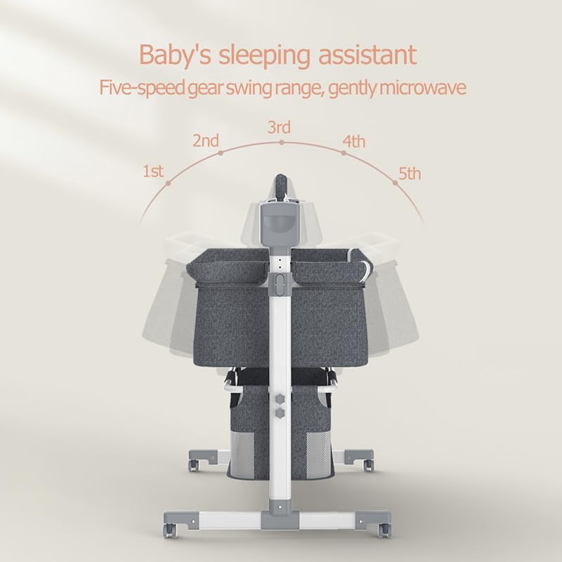 Convertible Baby Bedside Cot with Bluetooth Music功能