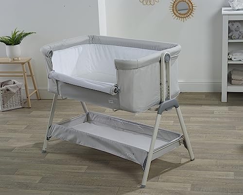Kinder Valley Snoozie Bedside Crib in Antartica Grey