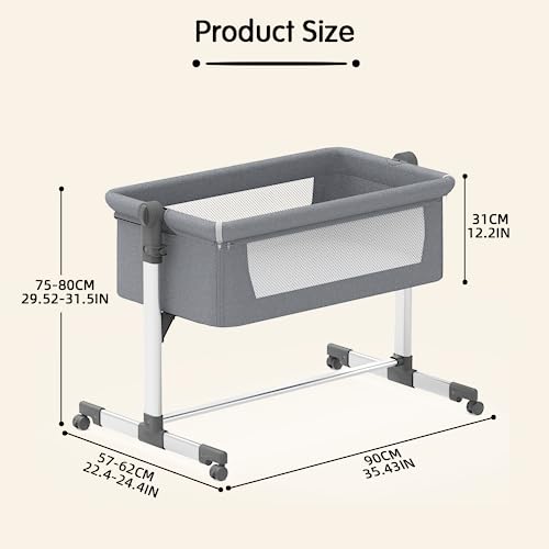 UBRAVOO Multifunction Baby Crib Bed with Silent Wheels