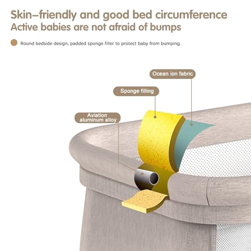 Convertible Baby Bedside Cot with Bluetooth Music功能