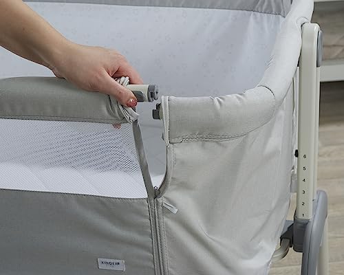 Kinder Valley Snoozie Bedside Crib in Antartica Grey