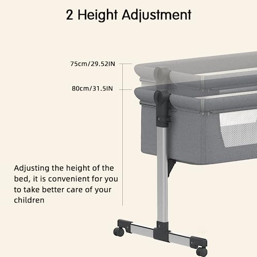 UBRAVOO Multifunction Baby Crib Bed with Silent Wheels