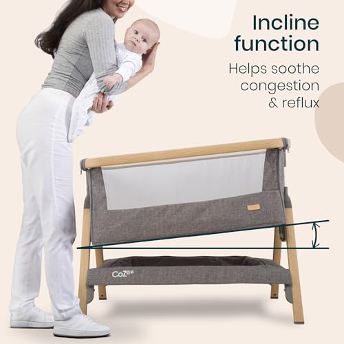 Tutti Bambini CoZee Next to Me Crib - Oak & Charcoal
