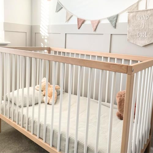 Mokee Mini Cot Bed with Adjustable Height & Toddler Bed Option