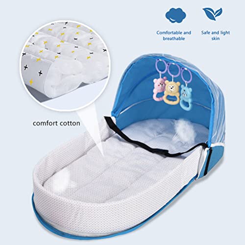 Portable Baby Travel Cot with Mosquito Net & Toy