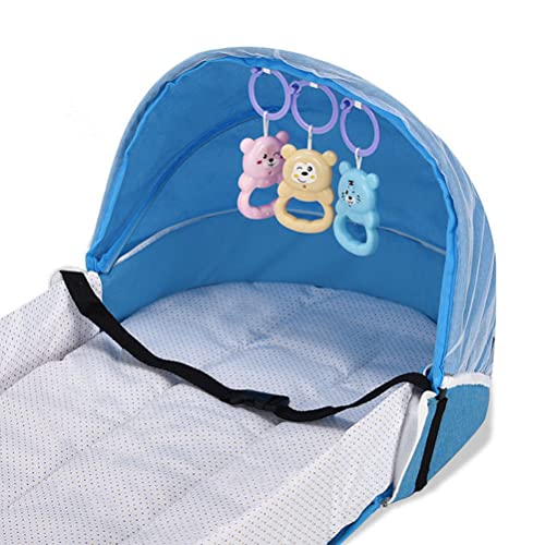 Portable Baby Travel Cot with Mosquito Net & Toy