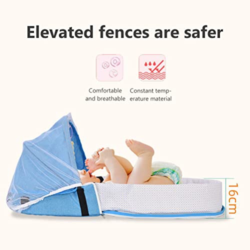 Portable Baby Travel Cot with Mosquito Net & Toy