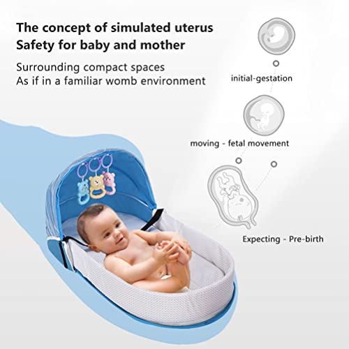 Portable Baby Travel Cot with Mosquito Net & Toy