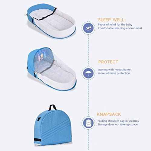 Portable Baby Travel Cot with Mosquito Net & Toy