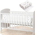 Adjustable Breathable Cot Bumper Set - White Star