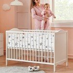Adjustable Breathable Cot Bumper Set - White Star