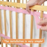 Adjustable Pink Breathable Mesh Cot Bumper Set