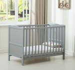 MCC Grey Wooden Baby Cot Bed with Top Changer