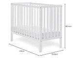 Obaby White Space Saver Cot, Bantam
