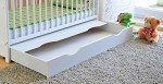 White Solid Wood Cot Bed with Drawer & Mattress