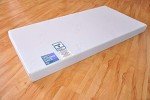 White Solid Wood Cot Bed with Drawer & Mattress