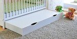 White Solid Wood Cot Bed with Drawer & Mattress
